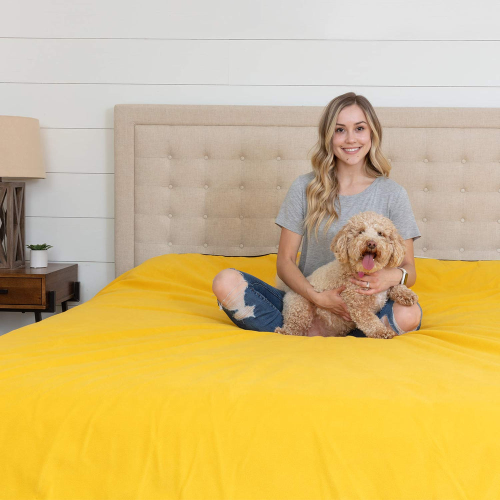 Callarome waterproof blanket couch protector guards furniture during meals and playtime.
