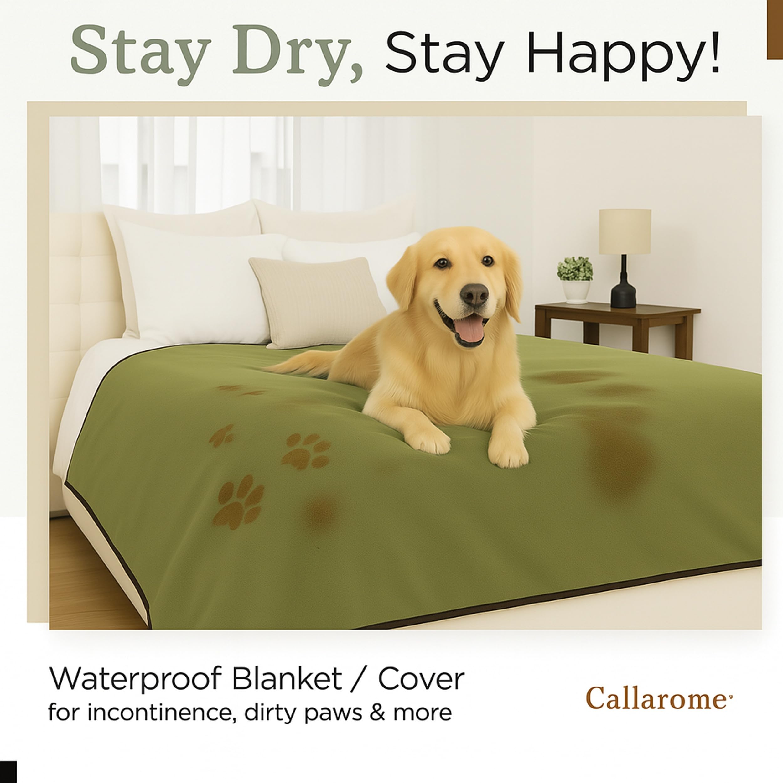 Callarome pet-use friendly blanket suits dogs and cats.
