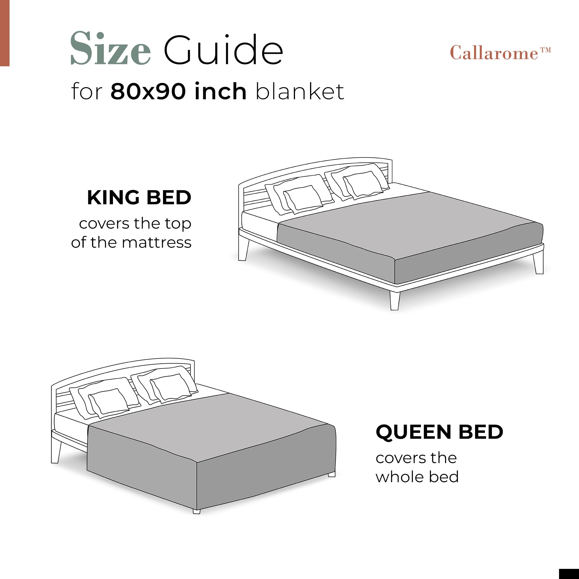 Callarome waterproof blanket various-colors-sizes shows versatile options for any room.