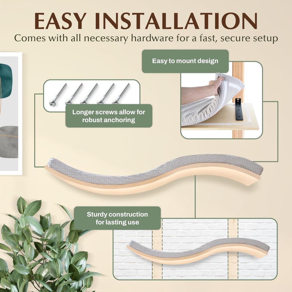 Callico Haven Wave installation demo with included hardware and 16-inch stud spacing.