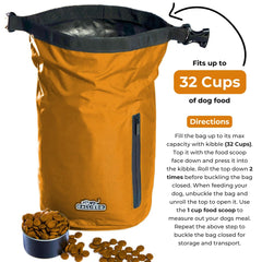 Callieco dog food travel bag side pocket for bowls and essentials
