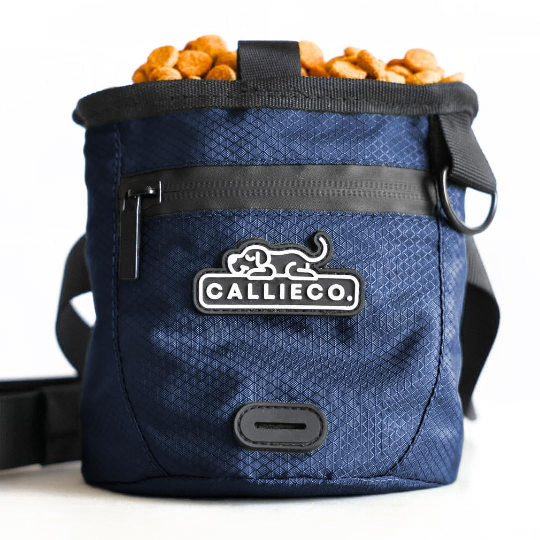 Callieco mini dog treat pouch with magnetic closure for quick training rewards