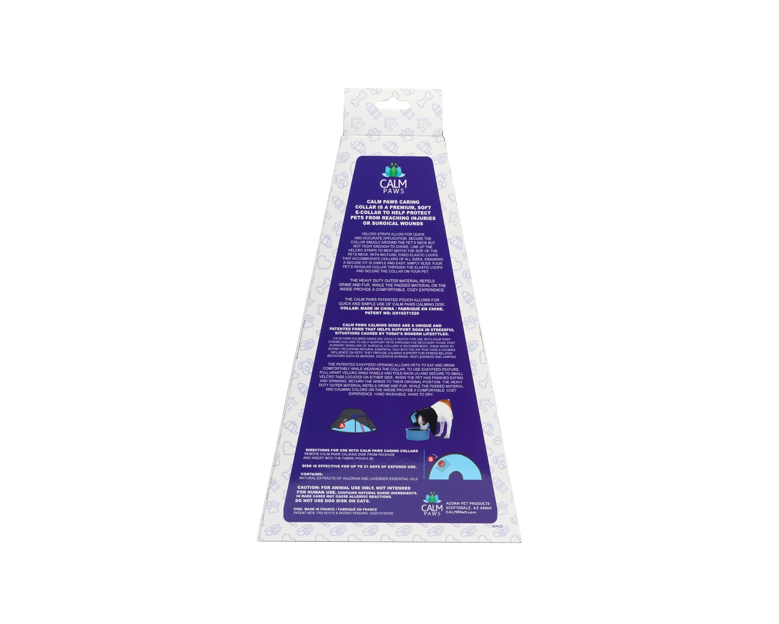 Calm Paws caring collar XL adjustable-velcro strap demonstrates quick, secure fitting