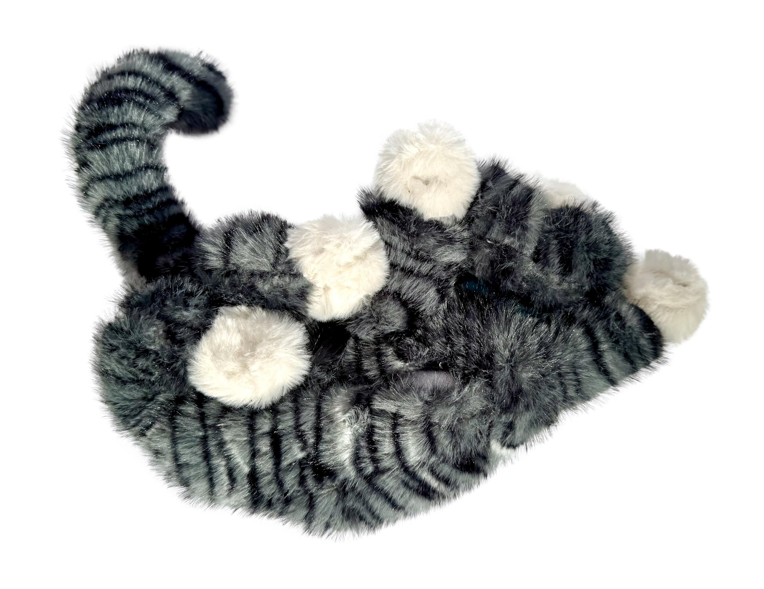 Calmeroos machine-washable plush in grey stripe for easy cleanup and comfort