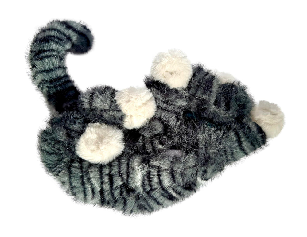 Calmeroos machine-washable plush in grey stripe for easy cleanup and comfort