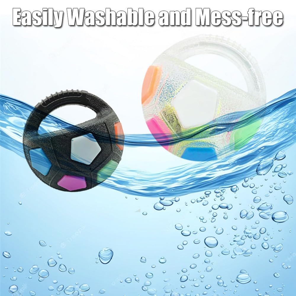 Calming Ball with Handle built-in squeaker and chew-safe design for engaging sessions.