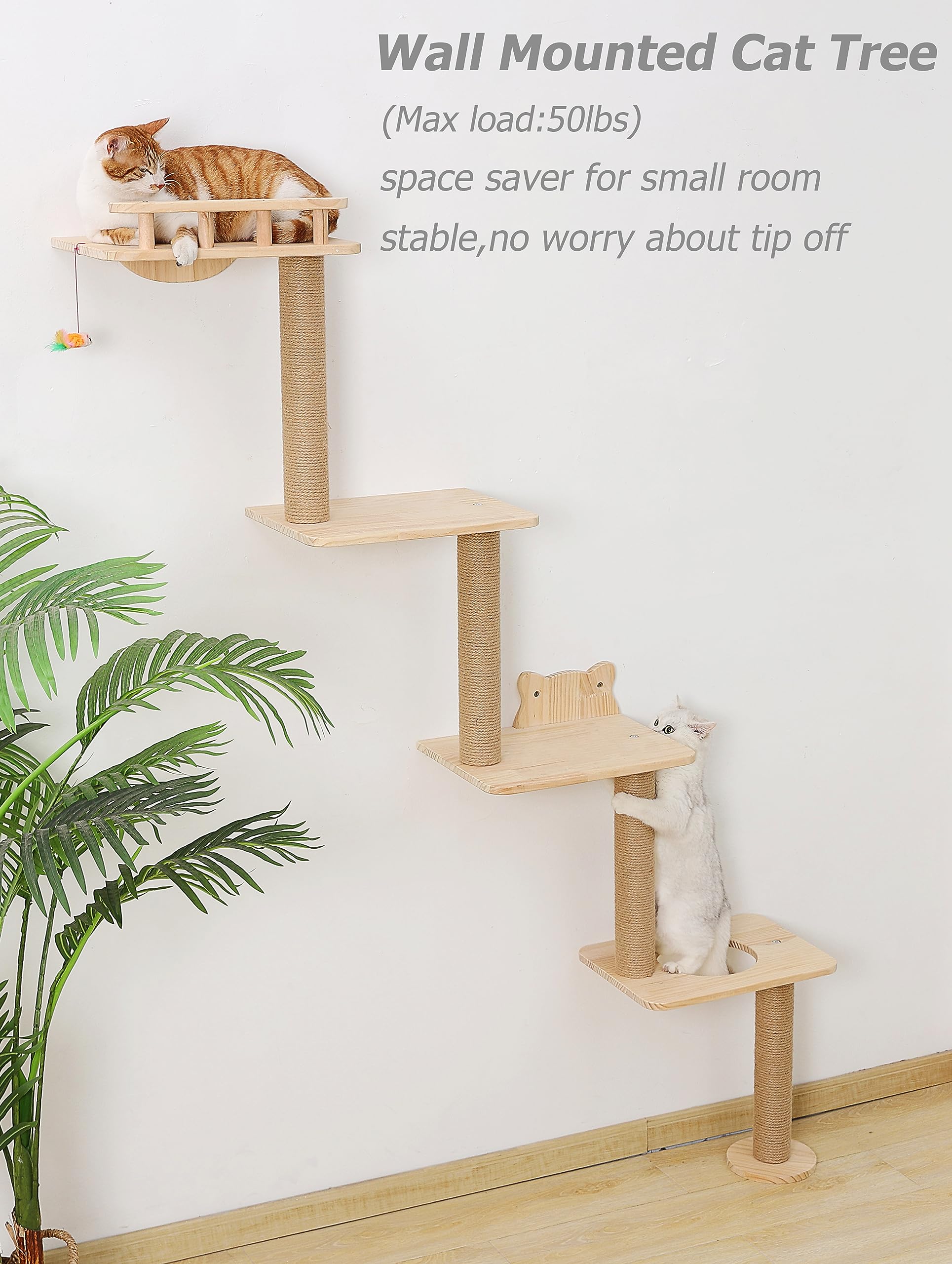 Caloreduce cat wall tree 73-inch tower demonstrates space-saving vertical territory for lounging.