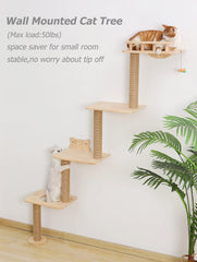 Caloreduce cat wall tree top shelves with safety fence and toy for interactive play