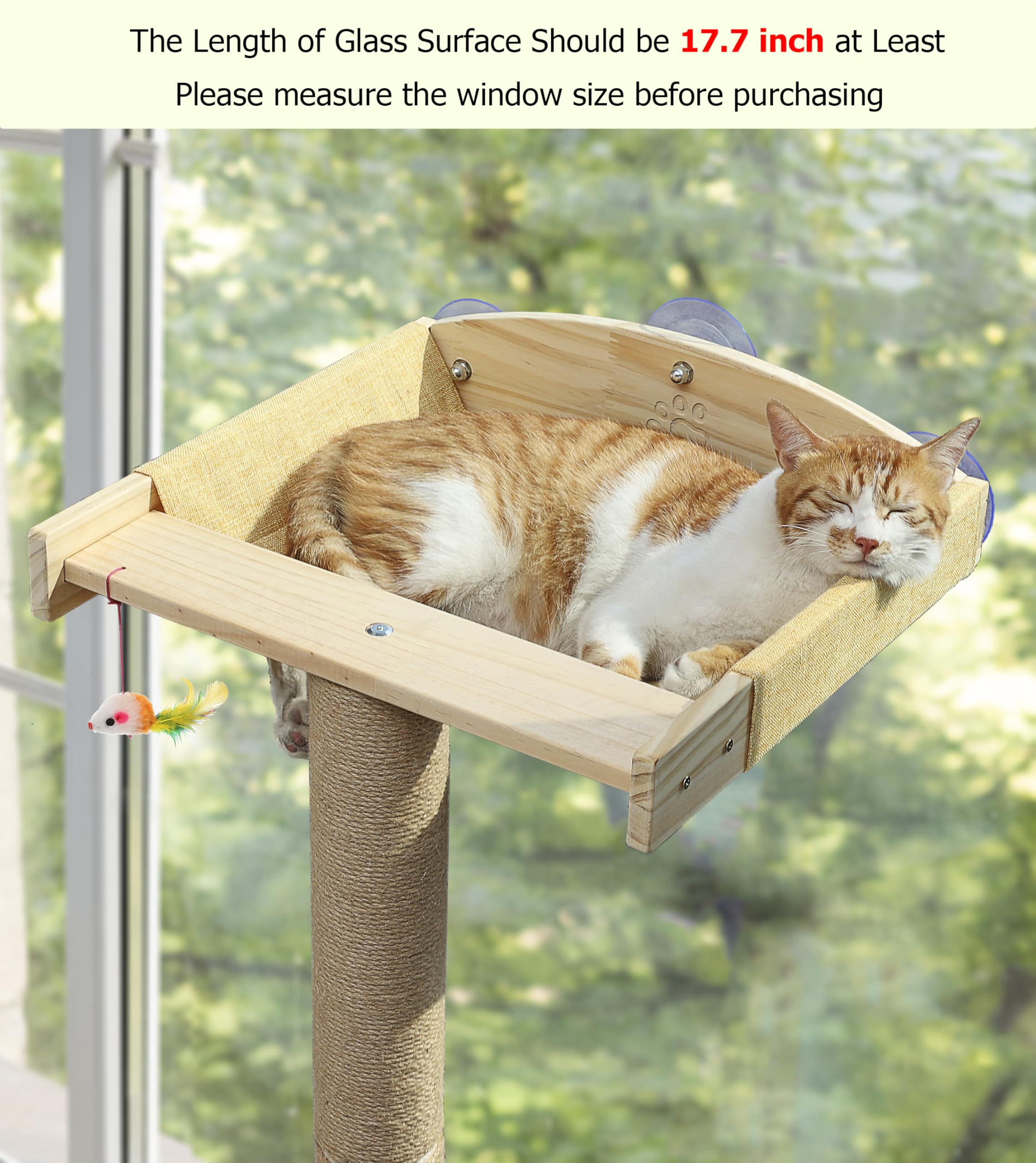 Caloreduce cat window perch adjustable height fits various window sizes.