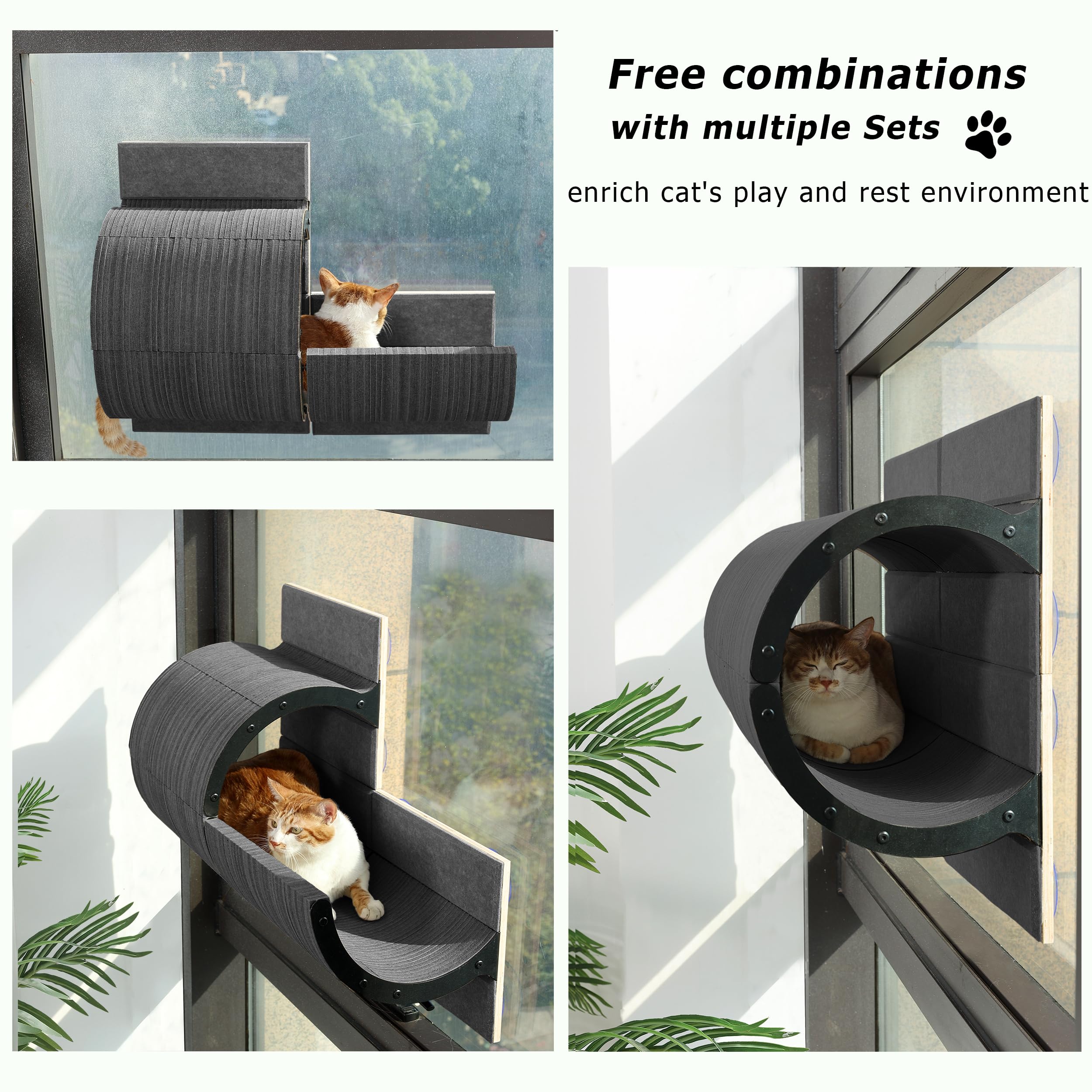 Caloreduce cat window perch hiding condo mode creates versatile play and retreat.
