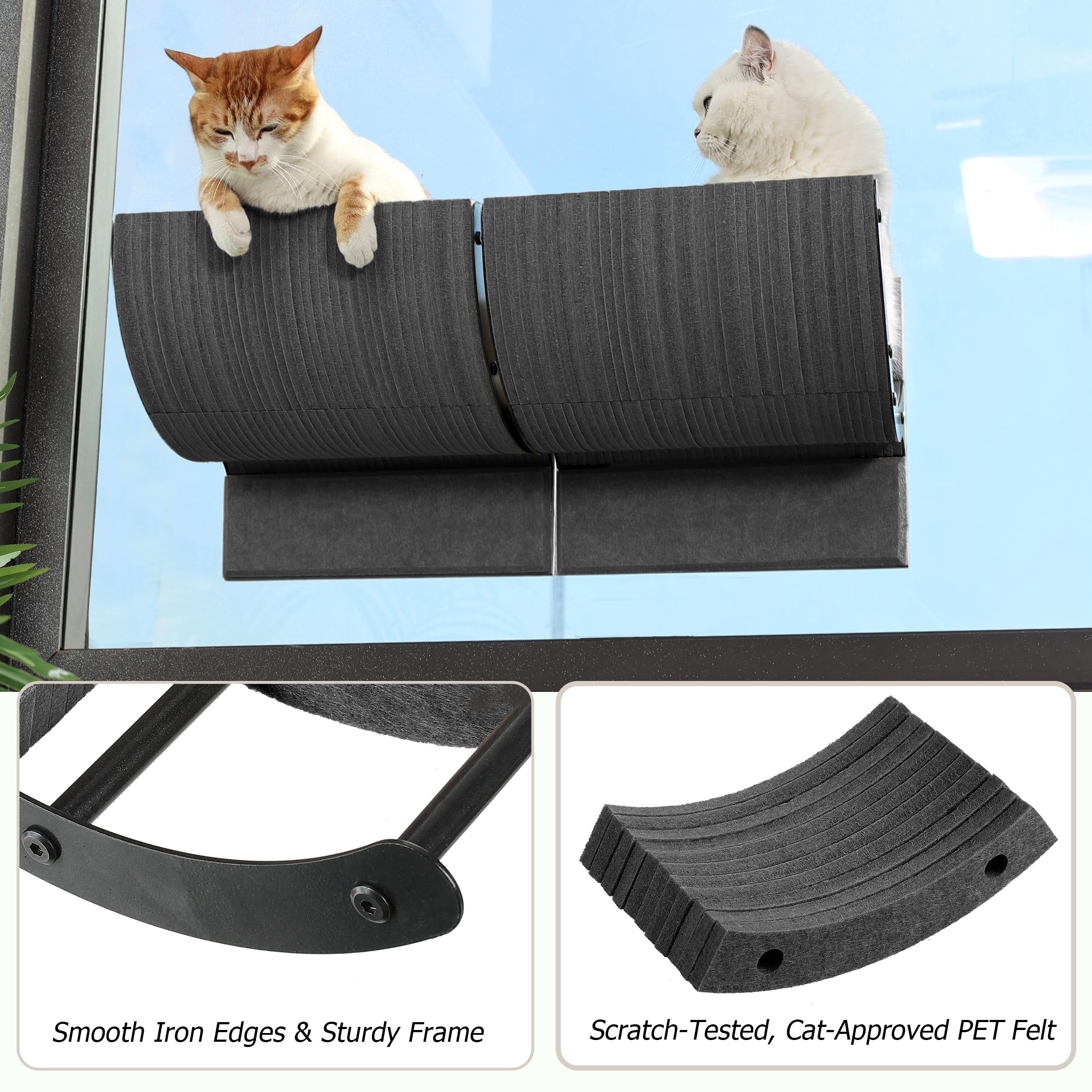 Caloreduce cat window perch replaceable felt pieces make refreshing maintenance affordable.