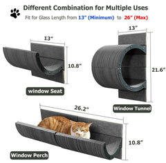 Caloreduce cat window perch soft felt surface provides comfortable naps and face rubs.