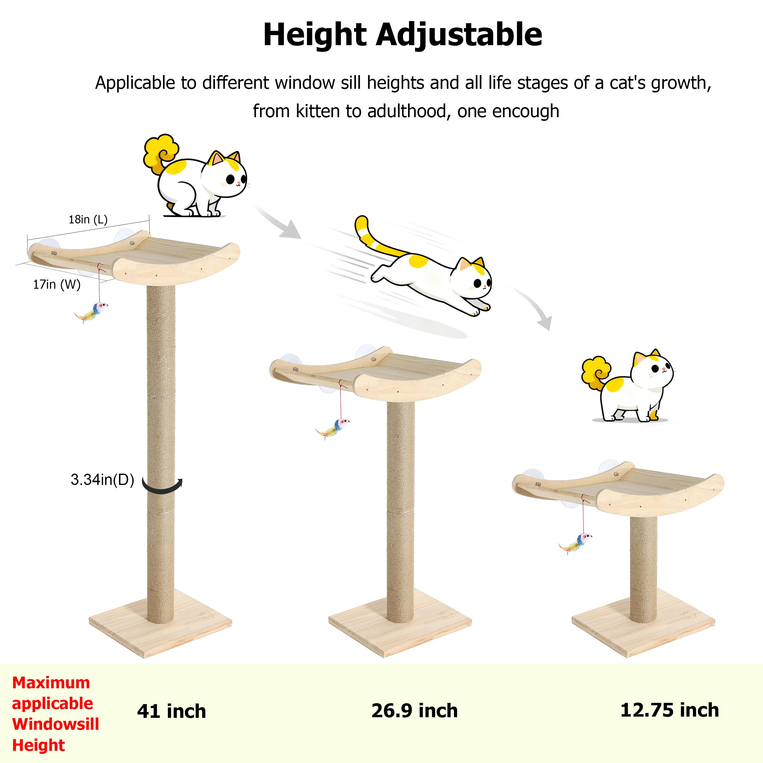 Caloreduce cat perch with PVC scratching post encourages scratching without furniture