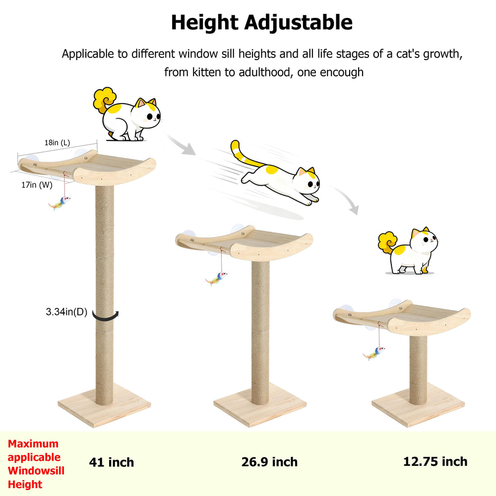 Caloreduce cat perch with PVC scratching post encourages scratching without furniture