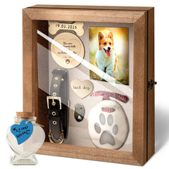 CALPALMY Pet Memorial Box front view for a timeless keepsake display.