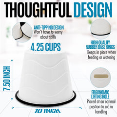 CAM lightweight elevated bowls simplify transport and quick cleaning.