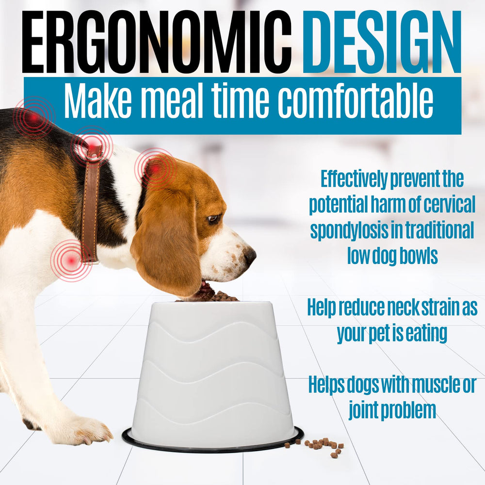 CAM bowls with non-slip rubber base stay steady at mealtime.