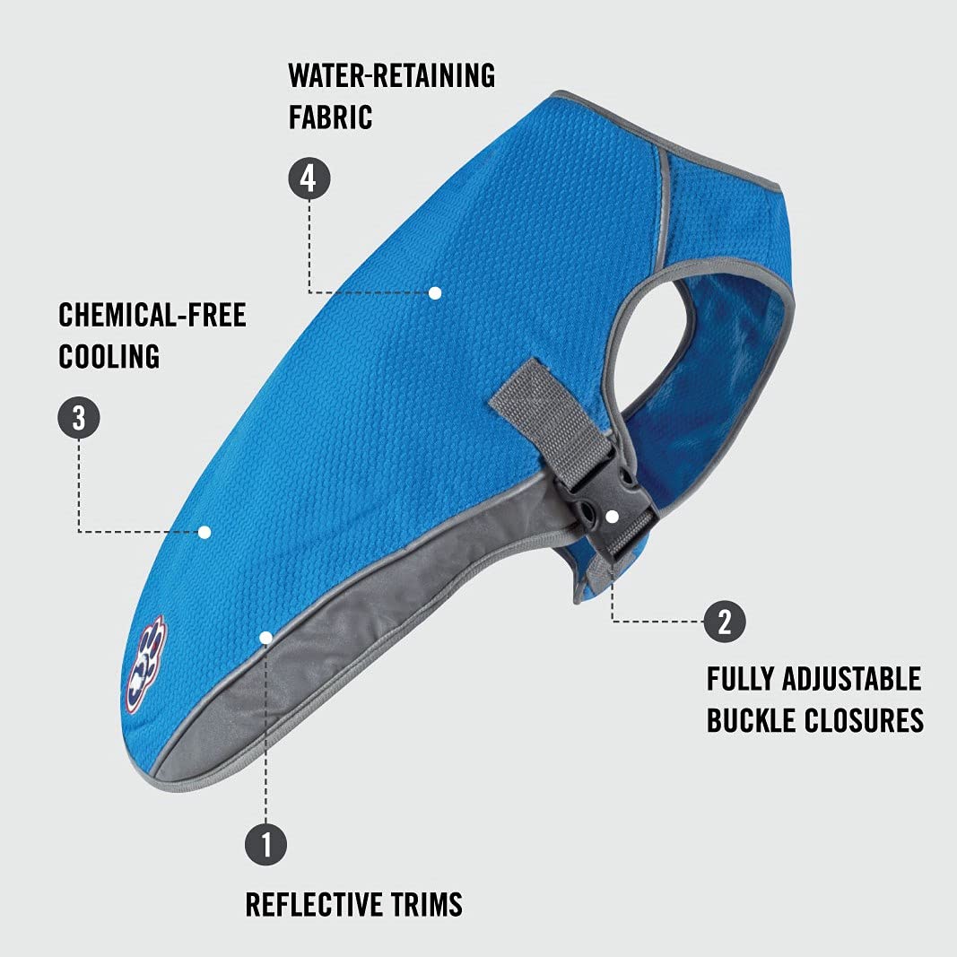 Canada Pooch cooling vest in tie-dye design adds style and function
