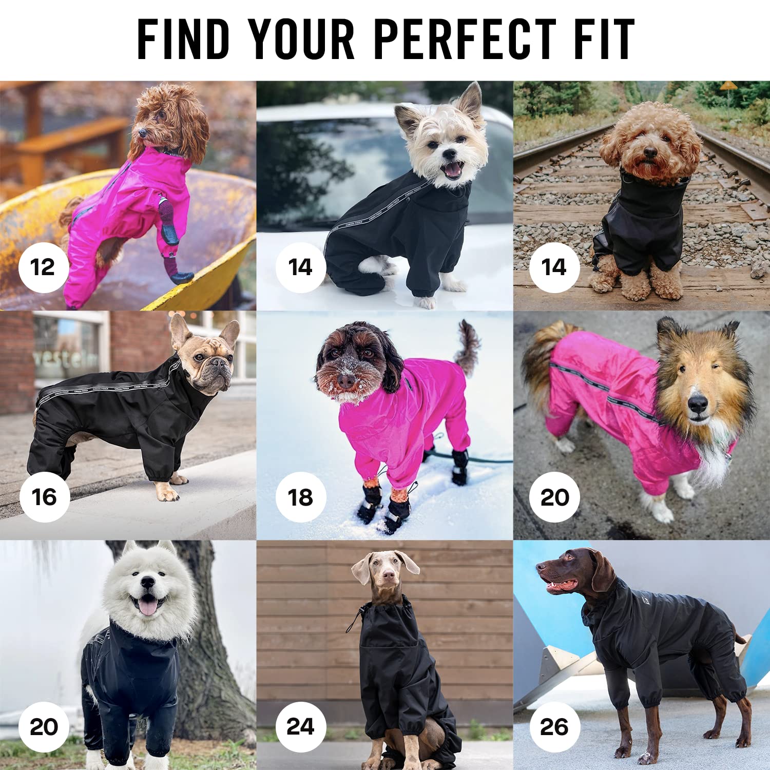 Canada Pooch dog slush suit zip-detail black supports quick on-off during walks.