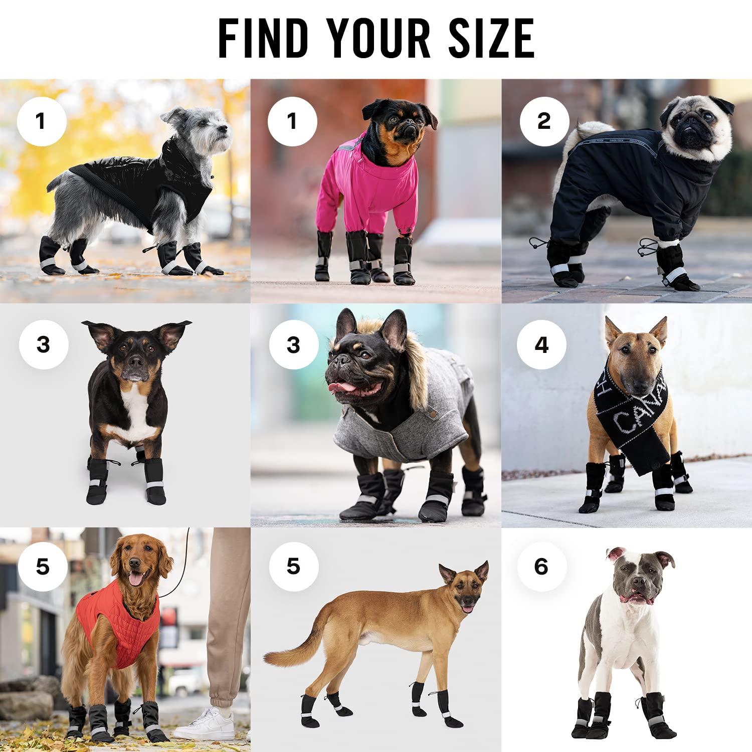 Canada Pooch dog winter boots rubber-soles provide anti-slip grip on slick surfaces.