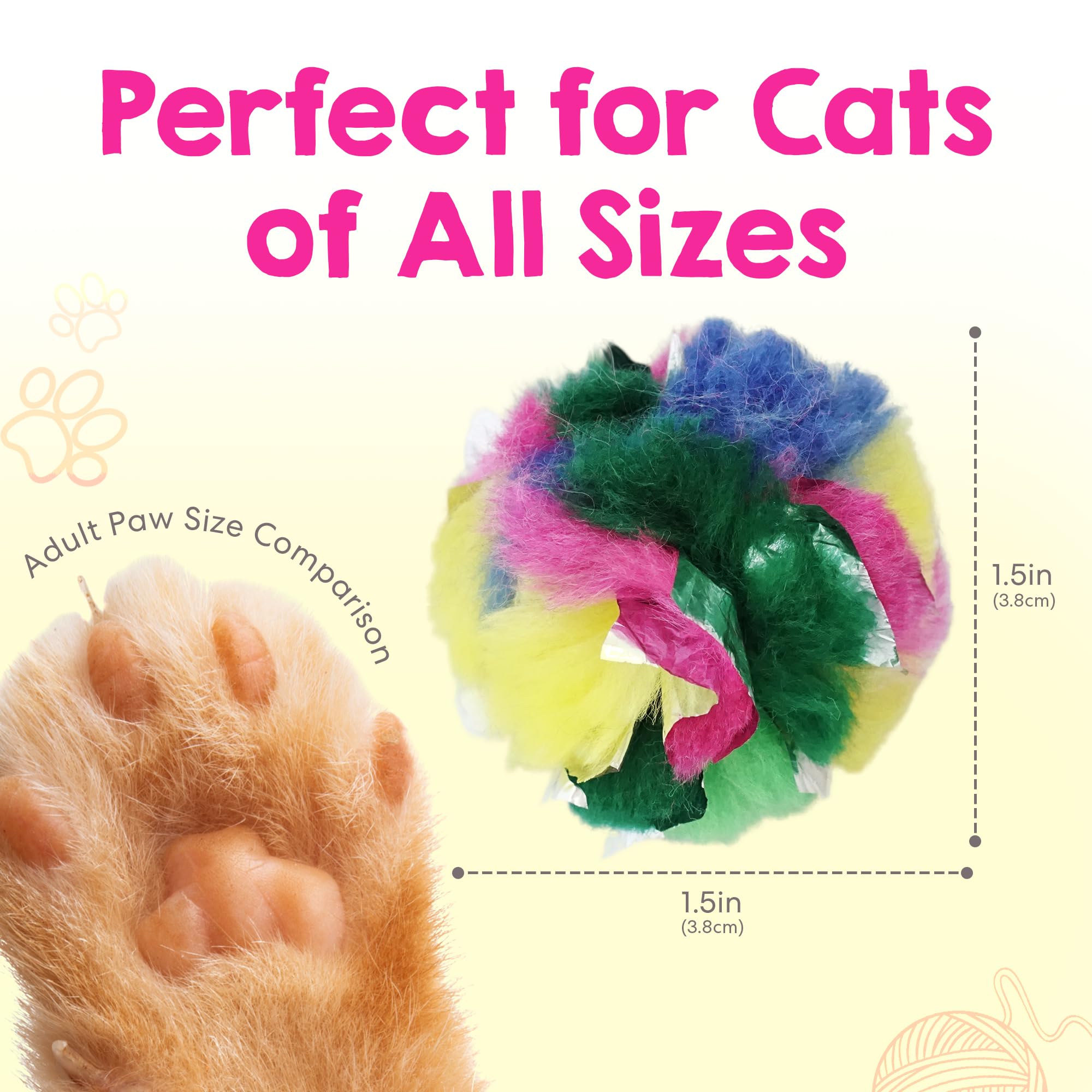 Cancor Innovations cat crinkle balls durable materials—soft yet sturdy indoor toy.