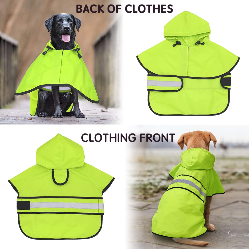 Candofly dog poncho green close-up shows stylish weather-ready design