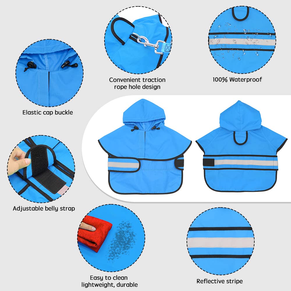 Candofly dog raincoat adjustable belly strap for a secure, comfortable fit