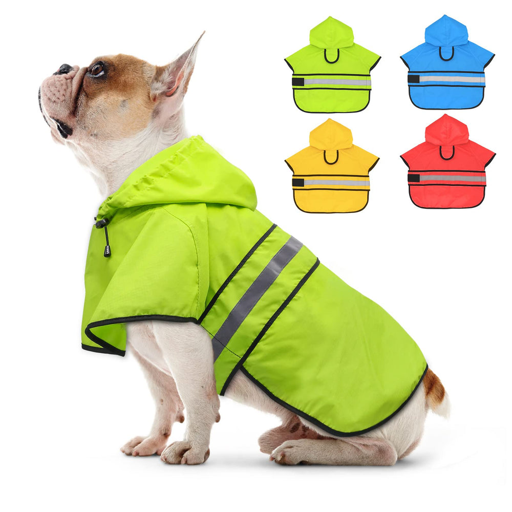 Candofly dog raincoat adjustable belly strap ensures secure, comfy fit.