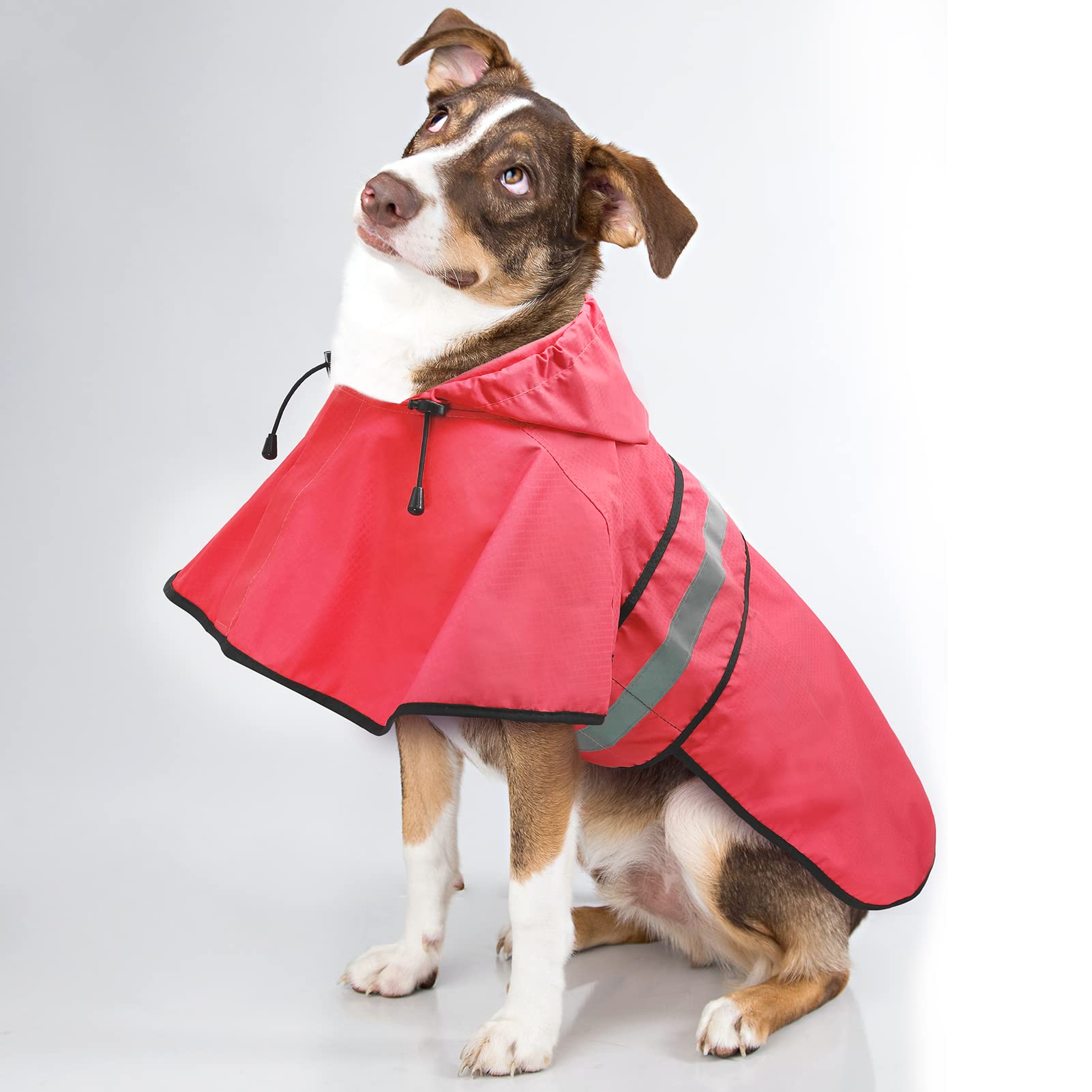 Candofly hooded poncho raincoat adds stylish rainy-day look.