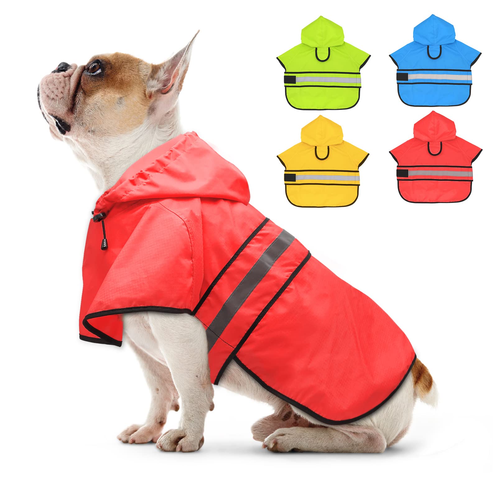 Candofly dog raincoat waterproof fabric keeps pets dry in wet weather.
