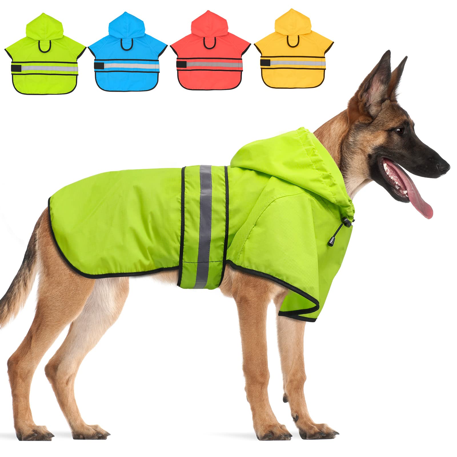 Candofly xlarge dog raincoat fits comfortably for walks