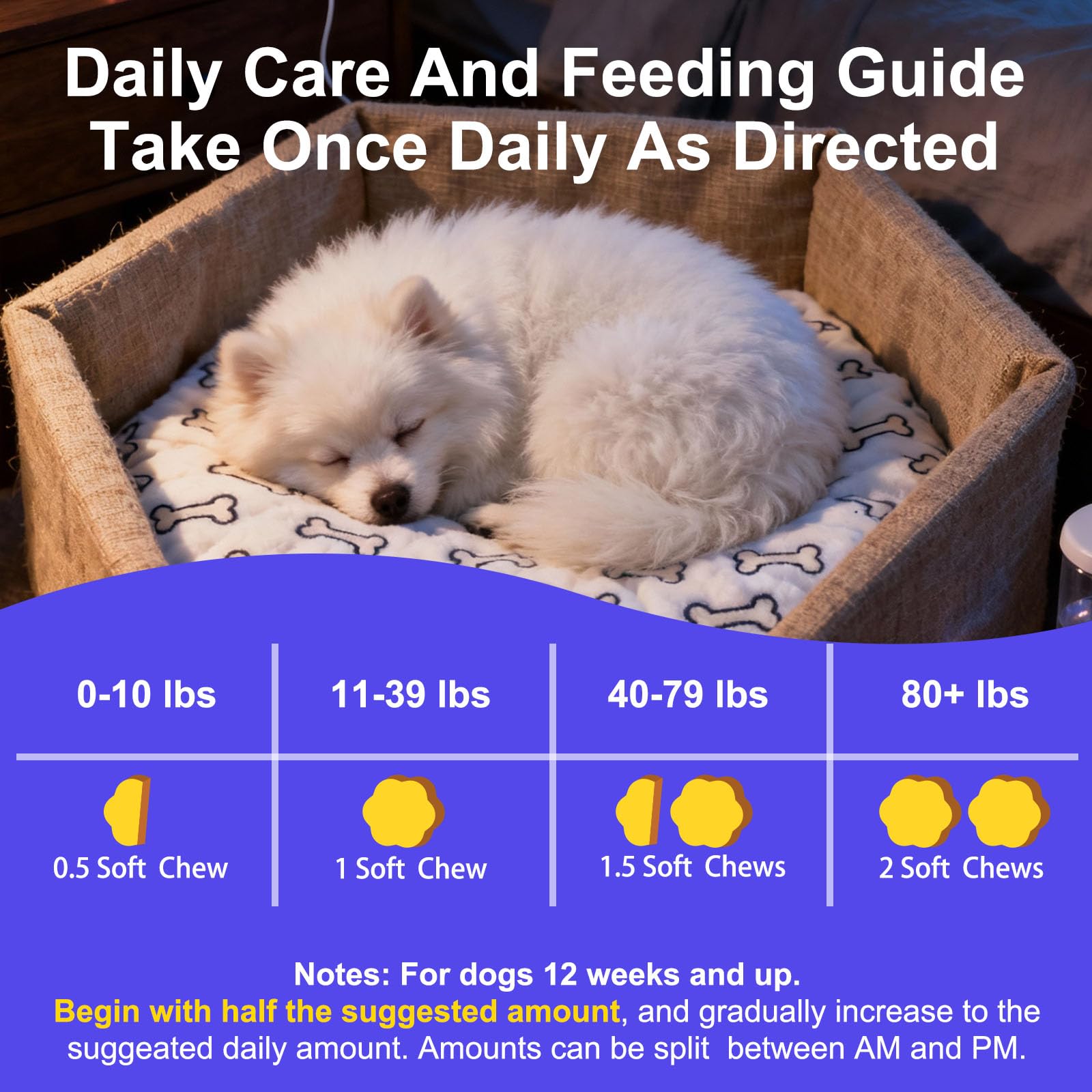 CanfitMe melatonin for dogs packaging shows 90 chews and bacon flavor