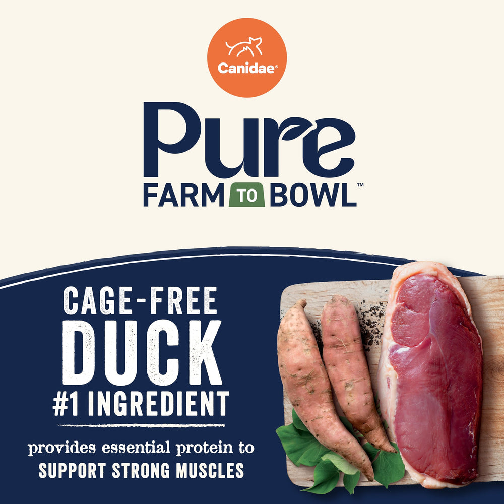 CANIDAE Pure Farm to Bowl 10-ingredient recipe glimpse shows minimal ingredients