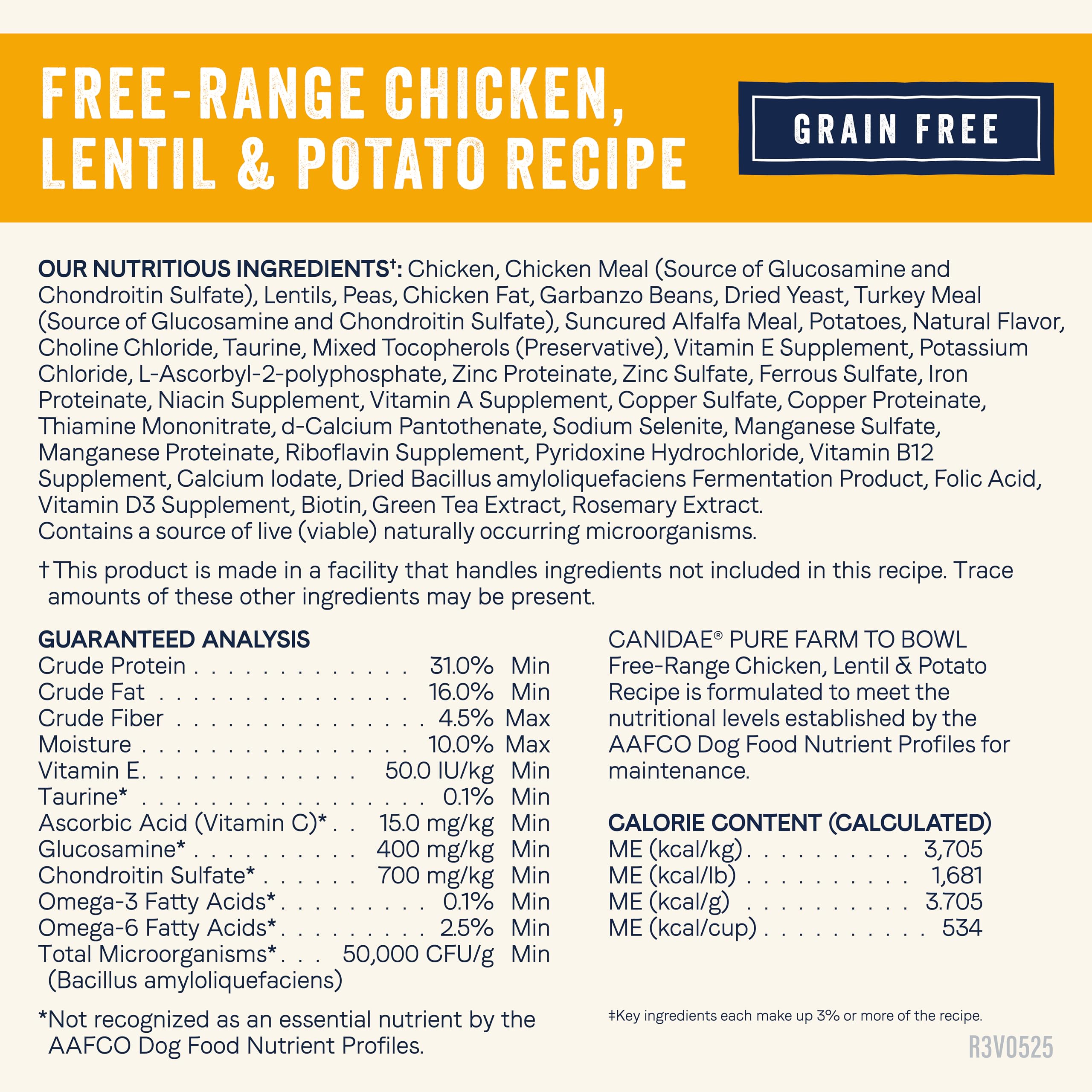 CANIDAE Pure Farm to Bowl dog serving in bowl highlights simple feeding experience