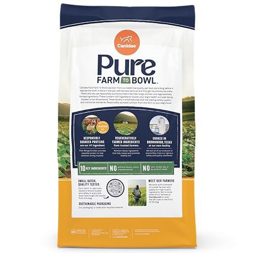 CANIDAE Pure Farm to Bowl lentils and potatoes closeup emphasizing regenerative farming ingredients