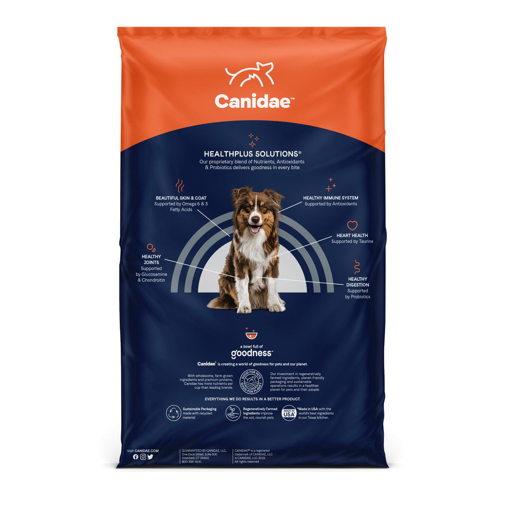 CANIDAE Pure Lamb and Pea Recipe peas and sweet potatoes provide steady energy