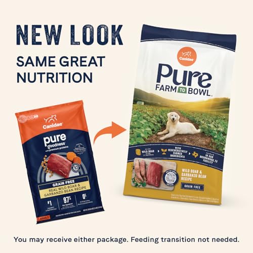 Canidae Pure Wild Boar kibble closeup highlighting grain-free formula