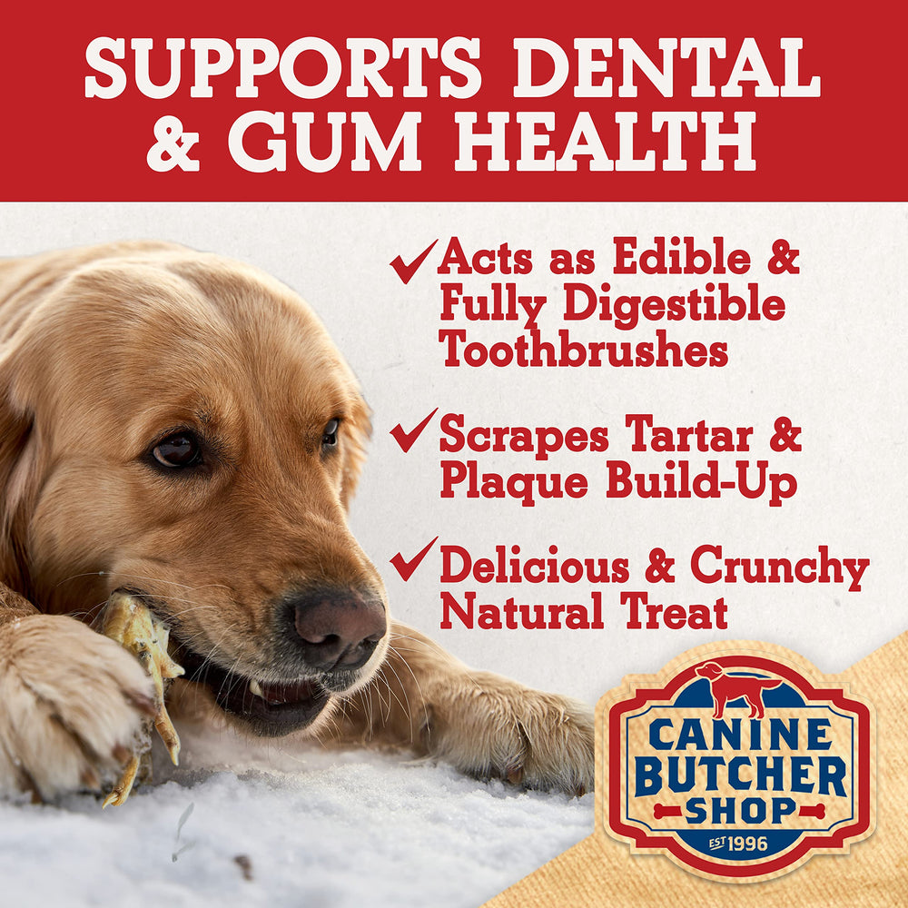 Canine Butcher Shop third-party lab testing label communicates quality assurance.