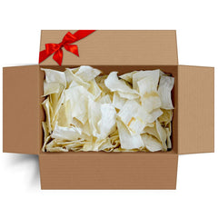Canine Butcher Shop beef rawhide chip packaging highlights USA-sourced quality.