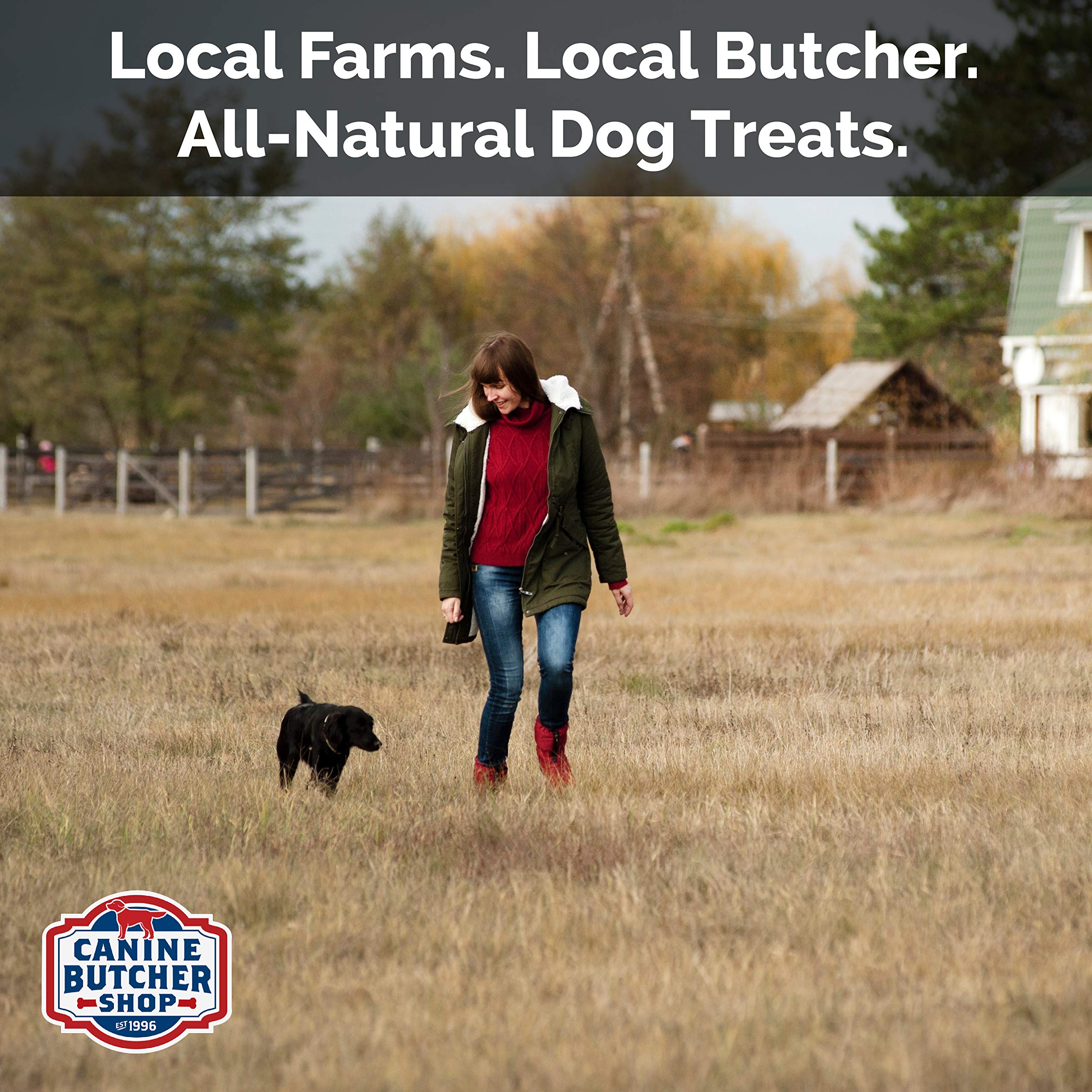 Canine Butcher Shop chew close-up demonstrates premium texture for cleaning teeth and gums.