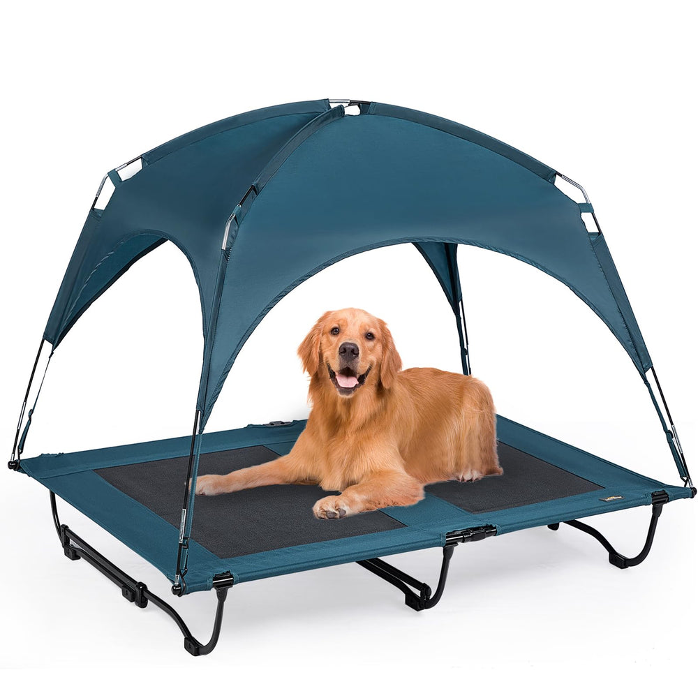 CANINE CANYON 47in elevated bed setup for large dogs with clear space to stretch