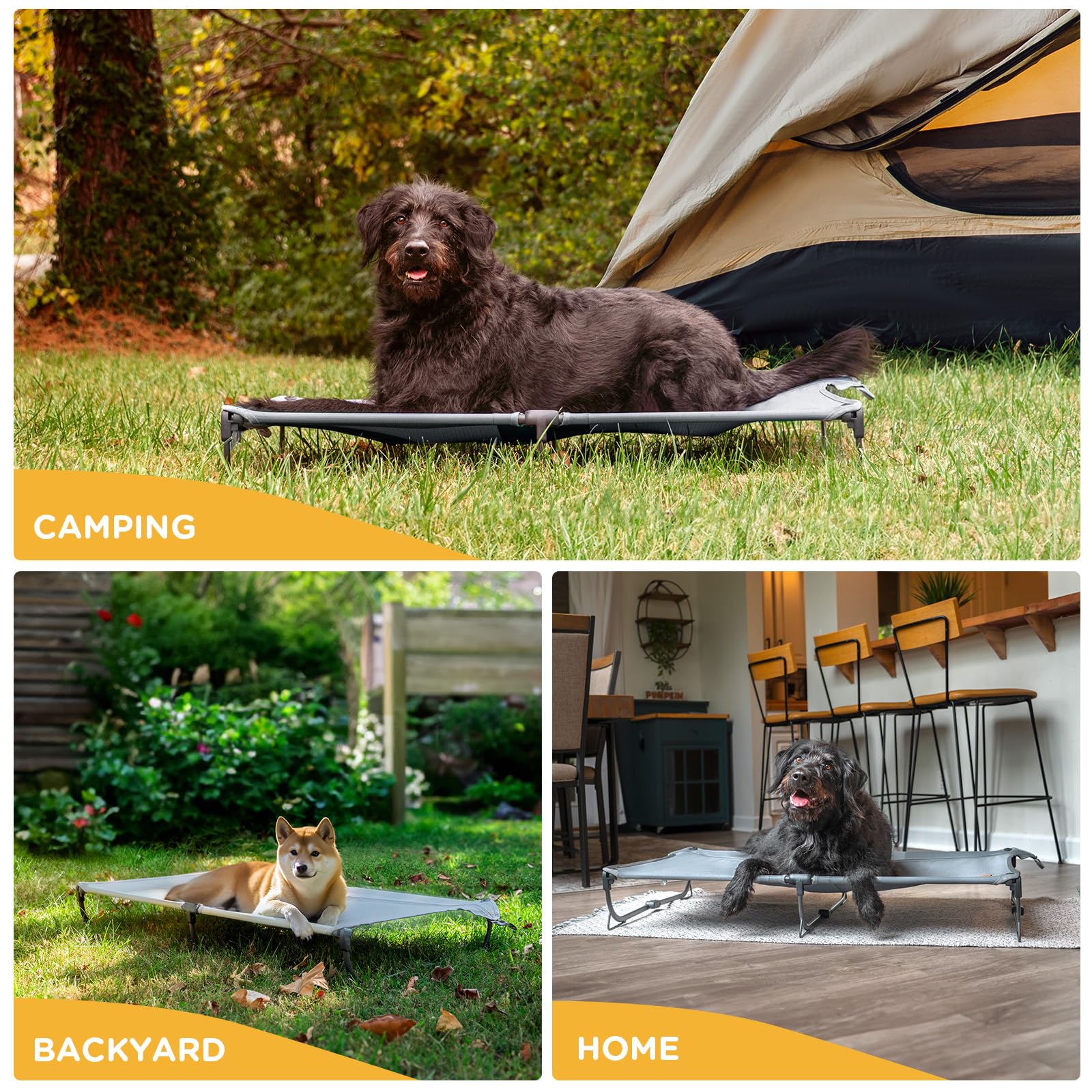CANINE CANYON Daisy Cot is easy to clean with water after muddy adventures.