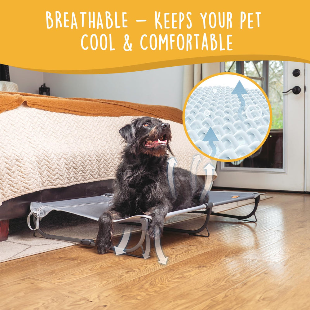 CANINE CANYON Daisy Cot features stable triangle supports for balanced weight distribution.