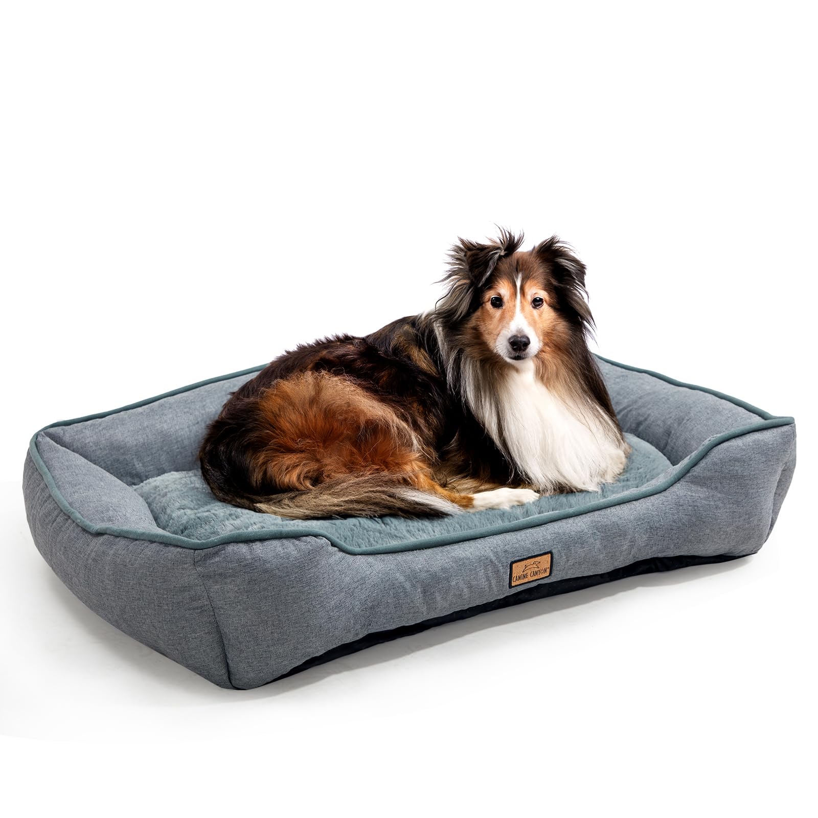 CANINE CANYON dog bed front view showing plush surface for lounging