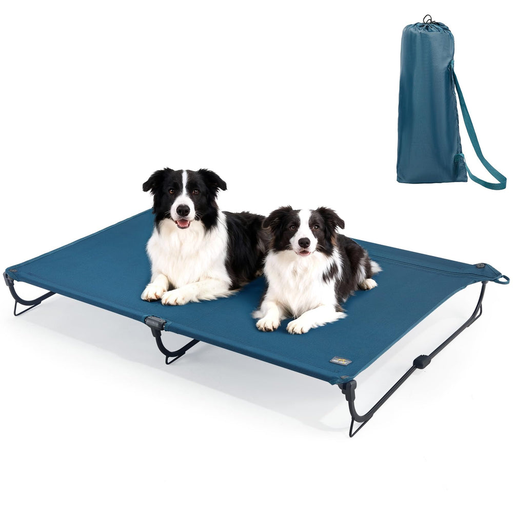 CANINE CANYON folding-raised-dog-bed compact fold for travel and camping.