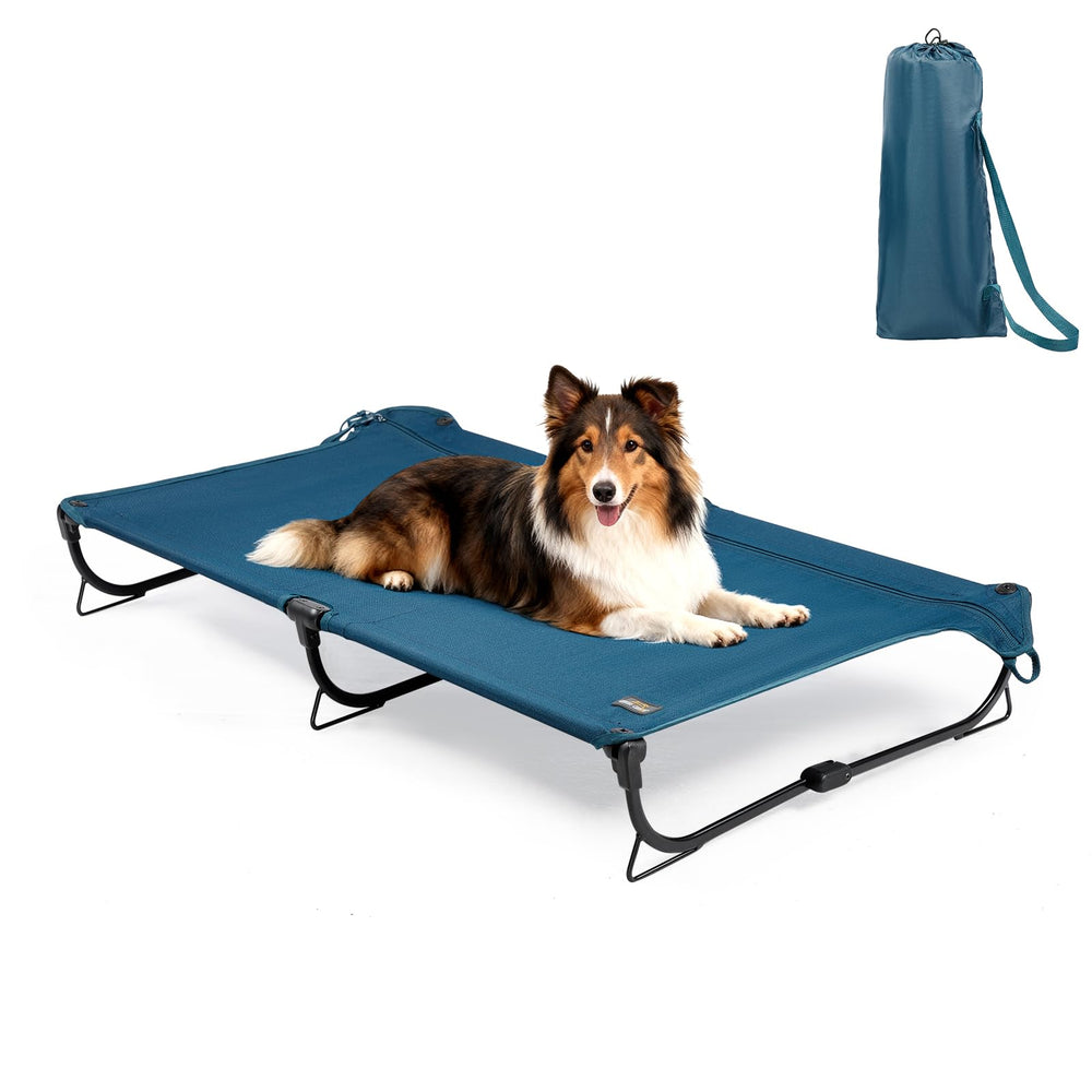CANINE CANYON folding-raised dog cot folded compact for travel