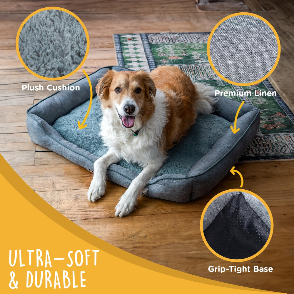 CANINE CANYON large dog bed close-up plush fabric emphasizes warmth and comfort