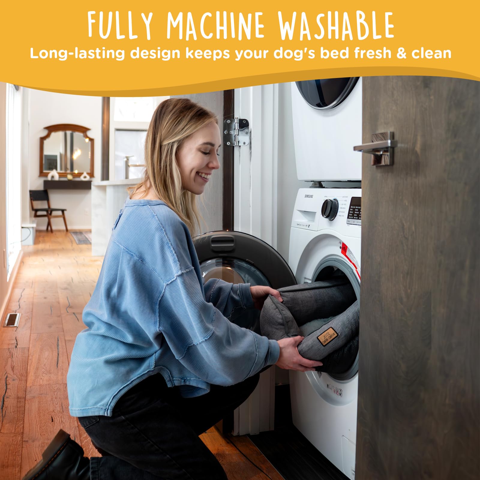 CANINE CANYON large dog bed machine-washable design simplifies cleanup