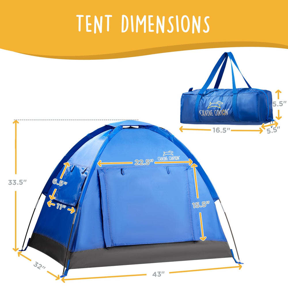 CANINE CANYON Luna tent backyard use shows quick assembly for home relaxation