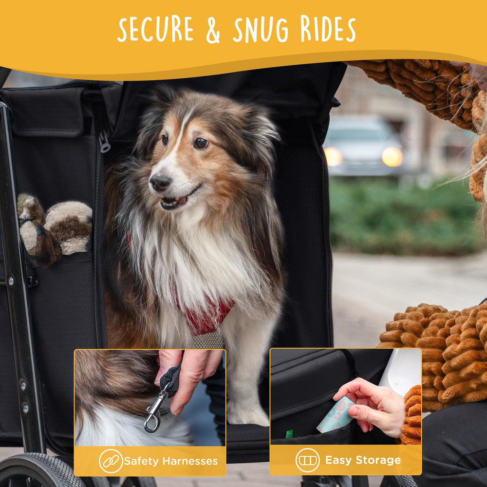 CANINE CANYON Scout stroller compact-fold design fits in car trunks and closets